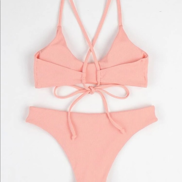 Ribbed Tie Back Bikini - Picture 2 of 6